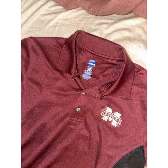 Men’s Msu Mississippi State Polo Maroon Size Medium Ncaa - Picture 3 of 4